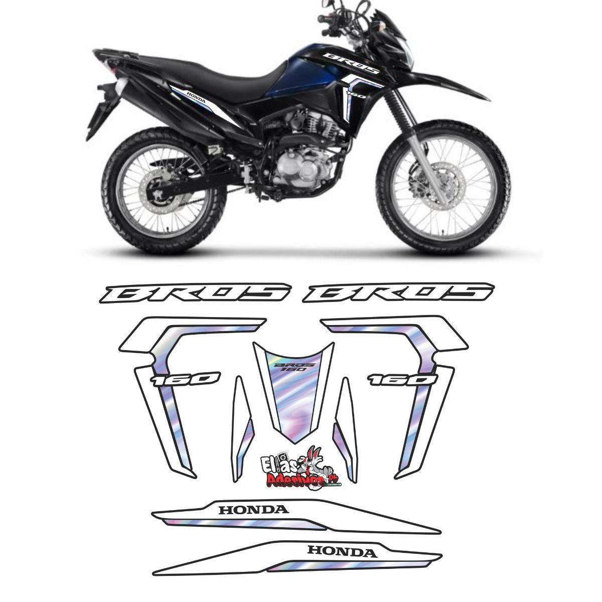 ⚠️ADESIVO BROS 2022/2024 - BRANCO / HOLOGRÁFICO