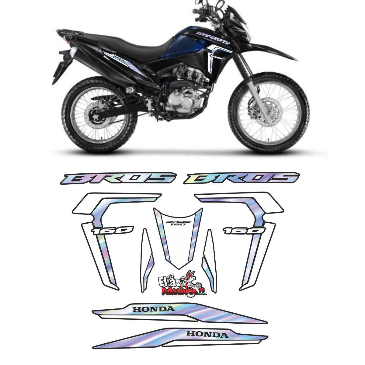 ⚠️ADESIVO BROS 2022/2024 - HOLOGRÁFICO / BRANCO