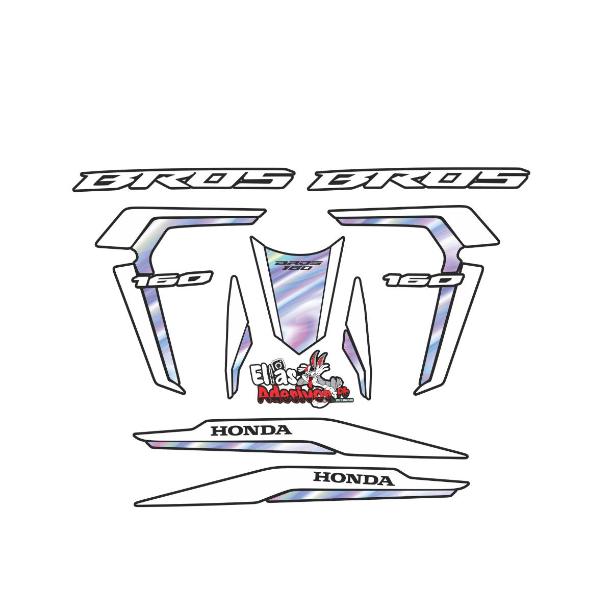 ⚠️ADESIVO BROS 2022/2024 - BRANCO / HOLOGRÁFICO