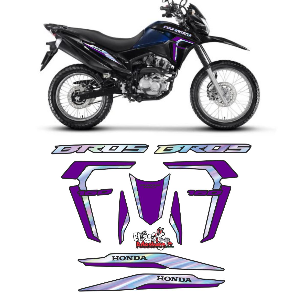⚠️ADESIVO BROS 2022/2024 - HOLOGRÁFICO / ROXO