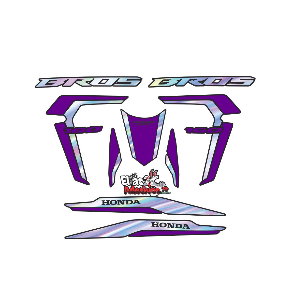 ⚠️ADESIVO BROS 2022/2024 - HOLOGRÁFICO / ROXO