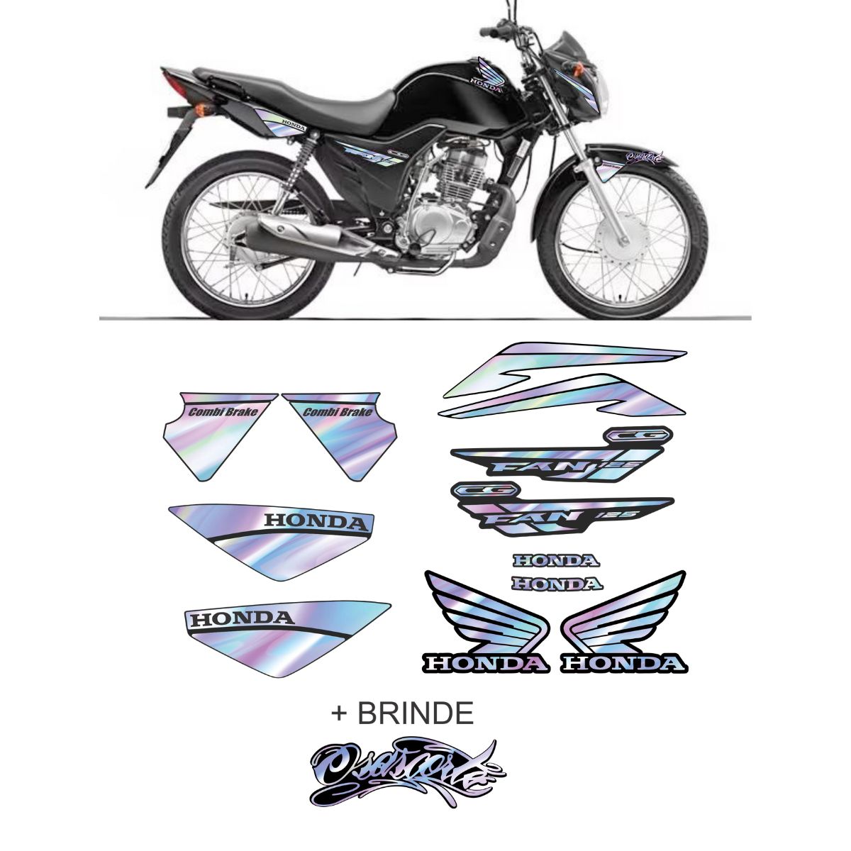 ⚠️ADESIVO FAN 125 - KIT HOLOGRÁFICO