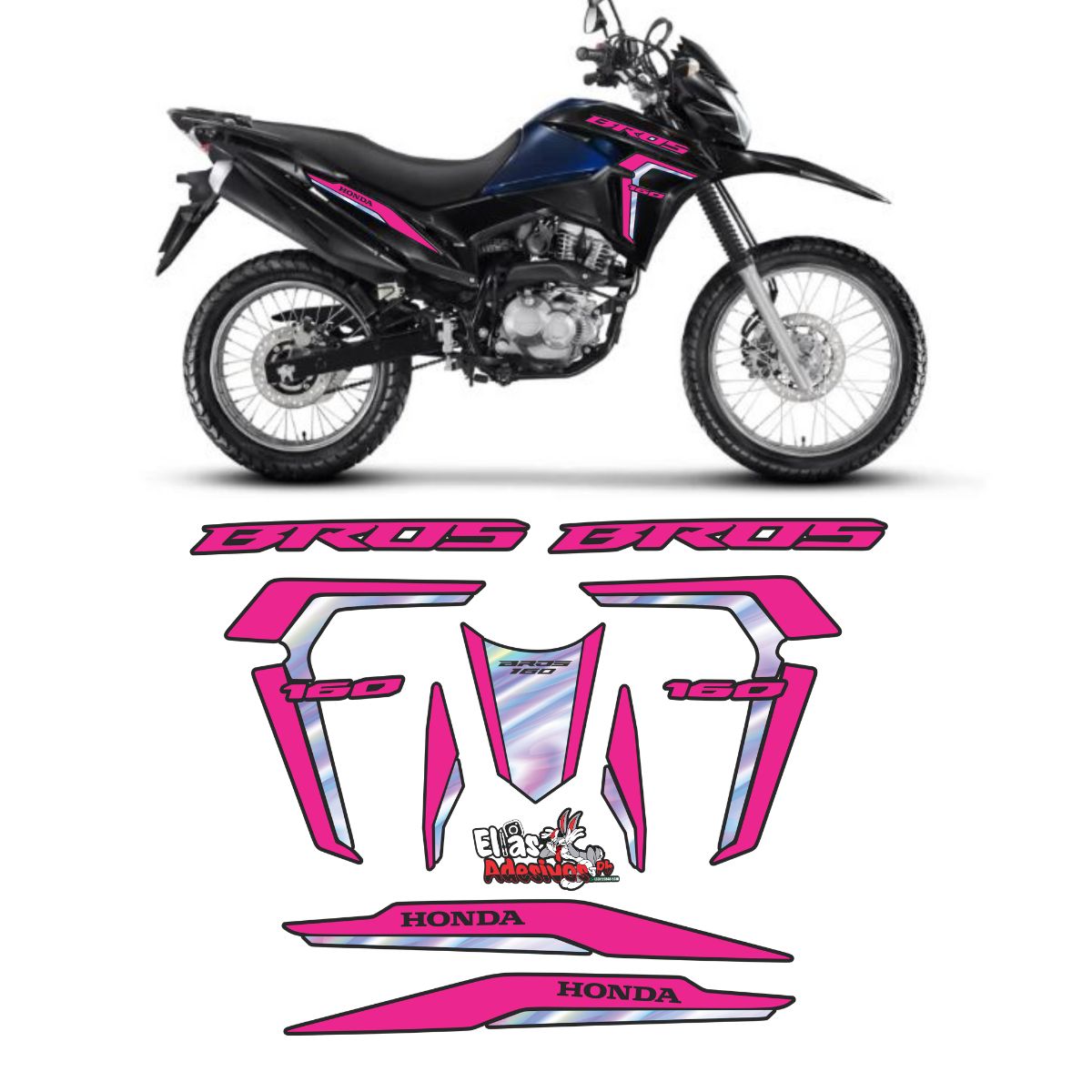 ⚠️ADESIVO BROS 2022/2024 - ROSA / HOLOGRÁFICO