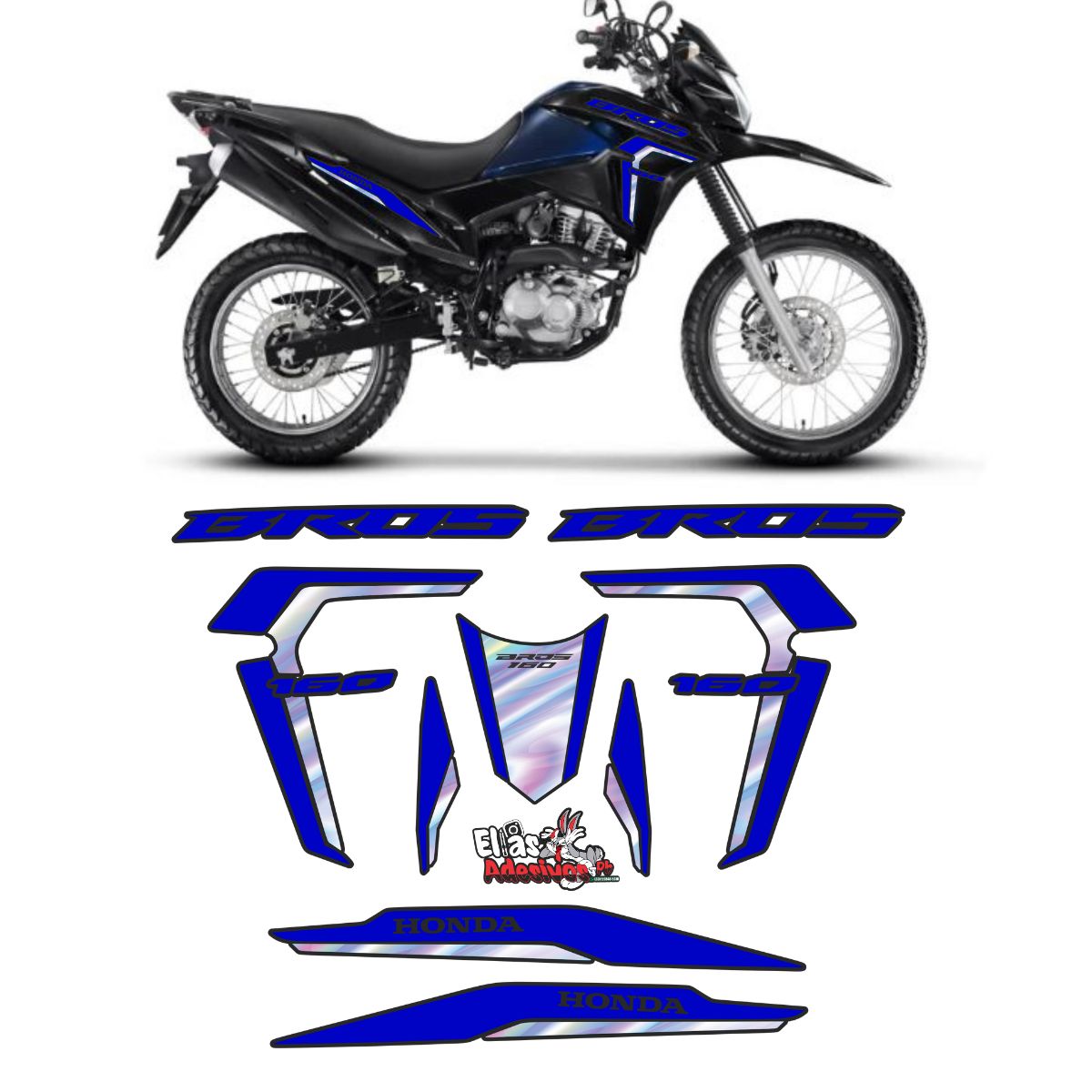 ⚠️ADESIVO BROS 2022/2024 - KIT AZUL REF. E HOLOGRÁFICO