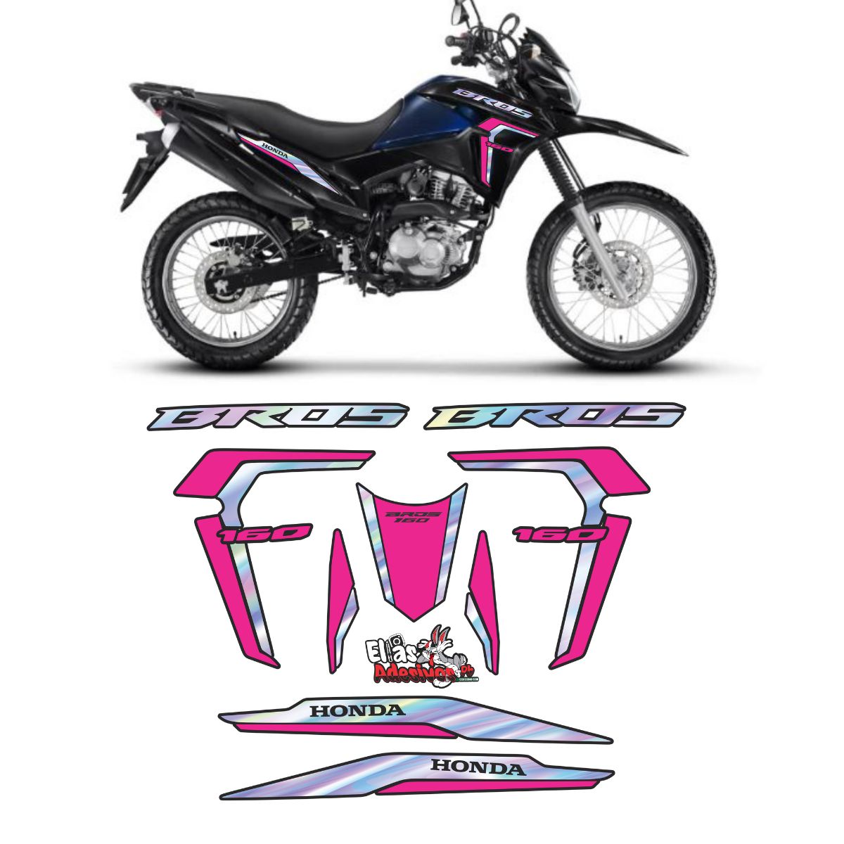 ⚠️ADESIVO BROS 2022/2024 - HOLOGRÁFICO / ROSA