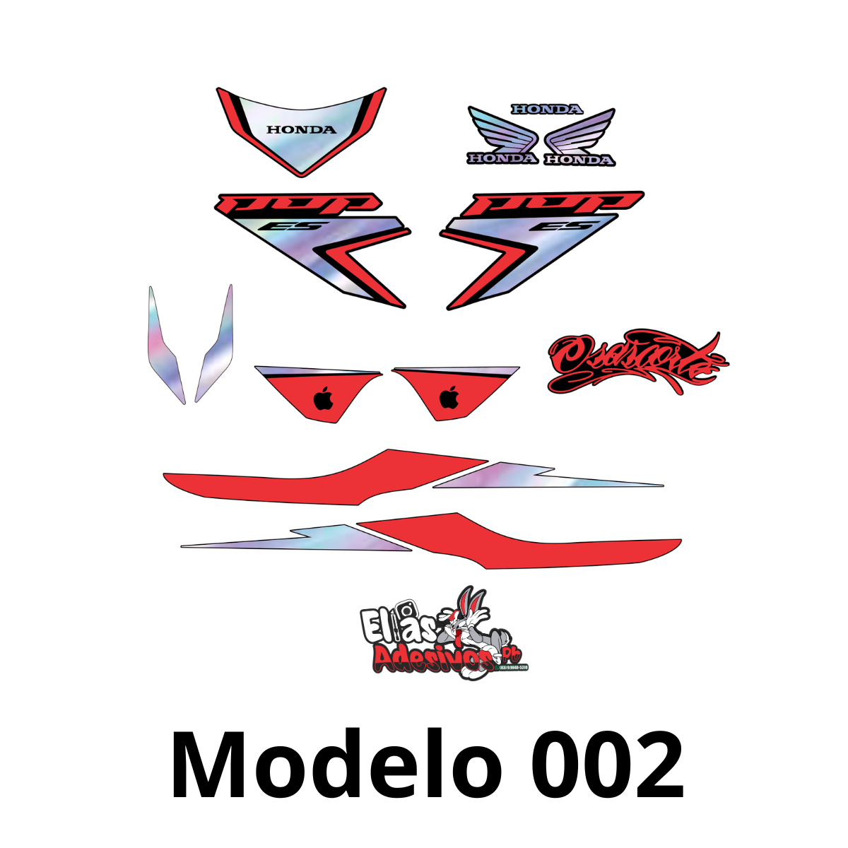 ⚠️ADESIVO POP 110-I VERMELHO / HOLOGRÁFICO