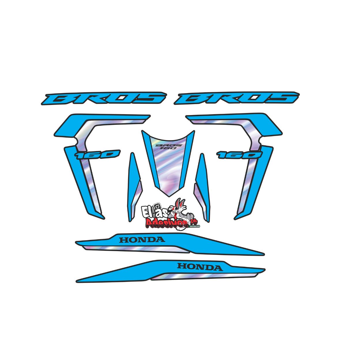 ⚠️ADESIVO BROS 2022/2024 - AZUL BEBÊ / HOLOGRÁFICO